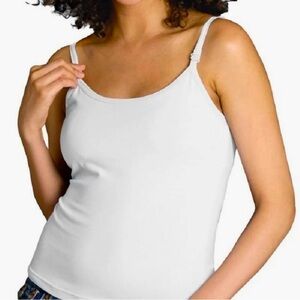 GLAMOURMOM Pregnancy Maternity Nursing Bra Tank In White Medium M Post Partum